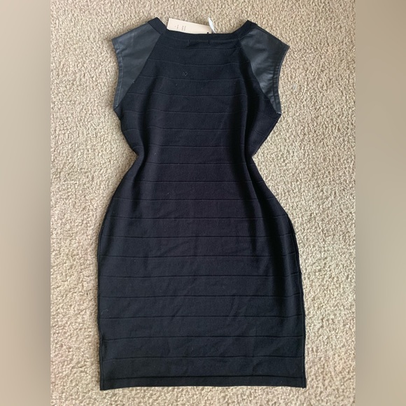 Pink Rose Sweater Black Dress - Picture 2 of 3